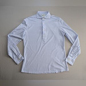 SUITSUPPLY Men's PURE COTTON Long Sleeve Blue Button Up Polo Size 15 1/2- 15 3/4